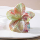 MARBLE FLOWER HAIR CLAW TWO TONE PETAL CLIP_CWAHA1040