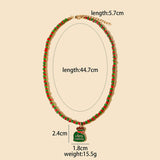 CHRISTMAS COLORBLOCK BEADED CARTOON EARRINGS_CWAJE1868