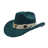 Western Ethnic Suede Cowboy Fedora Jazz Hat_Cwah04426