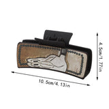 Retro Western Cowboy Faux Leather Hair Claw Clip_Cwaha07437