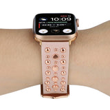 IWATCH9 1IWATCH8 GOLD RIVET GENUINE LEATHER STRAP_CWWW0078