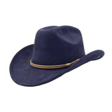Western Ethnic Suede Cowboy Jazz Fedora Hat_Cwah04504