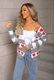 Valentines Day Heart-Shaped Drawstring Cardigan