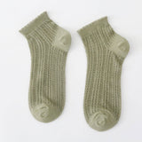 SOLID COLOR MESH BREATHABLE WOMENS ANKLE SOCKS_CWMS053