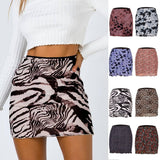 PRINTED MESH SKIRT DOUBLE LAYER SLIM HIP SKIRT_CWAB4794