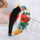 FASHION KNOTTED HEADBAND WITH COLORED DIAMONDS_CWAHA2133