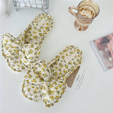 SMALL FLORAL BOW WATERPROOF THICK SOLED SLIPPERS_CWMM2967