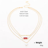 HEART SHAPED ZIRCONIUM INLAID MULTI ROW NECKLACE_CWAJE2927