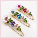 Cwaje2560_Flower Rhinestone Clothing Accessories Pin