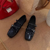 SUEDE MARY JANE FLATS WITH CROSS STRAP BOW_CWSHF0067