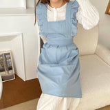 Waterproof And Fresh Ruffled Strap Cross Apron_Cwmm5815