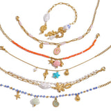 18K GOLD SHELL PEARL CHARM BRACELET_CWAJE4626