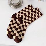NEW ALL PLAID MID TUBE SOCKS FOR MEN AND WOMEN_CWMS0405