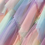 OMBRE GREEN RUFFLE TULLE TIERED FLARE SKIRT_CWBMS0404