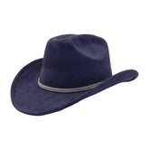 MEN WOMEN SUEDE WESTERN COWBOY FEDORA HAT_CWAH04395