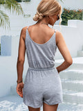 V-Neck Loose Casual Suspender Romper