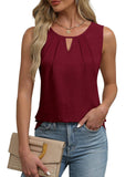 Solid Color Crew Neck Sleeveless Casual Vest