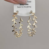 FOREST STYLE RETRO LEAF EARRINGS_CWAJE1452