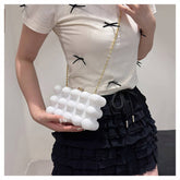 FASHIONABLE WAVE BEAD BOX BAG EVENING CLUTCH BAG_CWAB3249