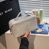 NEW FLAT LARGE CAPACITY SHINY COSMETIC BAG_CWAB4374