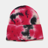 OUTDOOR WARM CURLED EDGE TIE DYE KNITTED HAT_CWAH1593