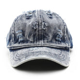 Washed Distressed White Denim Baseball Cap Outdoor_Cwah1855