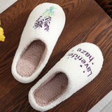 LAVENDER PATTERN WARM COTTON SLIPPERS_CWSHS0451