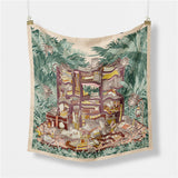 GREEN SILK SCARF VERSATILE NECK TIE HAIR ACCES_CWASC0659