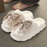 Women Bowknot Comfort Warm Indoor Slippers_Cwshs0296