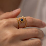 DOUBLE ROW INLAY NON FADING RING_CWAJE1388