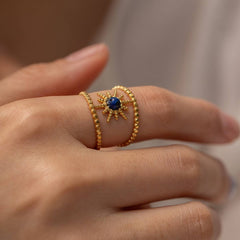 DOUBLE ROW INLAY NON FADING RING_CWAJE1388
