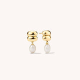 MINIMALIST IRREGULAR PEARL EARRINGS 18K GOLD STEEL_CWAJE5020