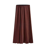 ACETATE SATIN SKIRT HIGH WAIST SLIT MAXI SKIRT_CWAB4804