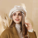 OFF WHITE FLAT CAP IS SUITABLE FOR AUTUMN WINTER_CWAH1982