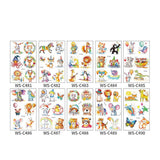 KIDS CARTOON ANIMAL TATTOO STICKERS SET WATERPROOF_CWMM8352