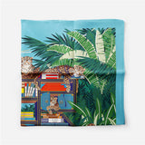 GREEN SILK SCARF VERSATILE NECK TIE HAIR ACCES_CWASC0659