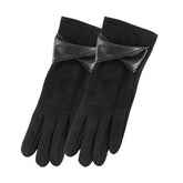 BOW SUEDE GLOVES TOUCHSCREEN WARM WINTER DESIGN_CWMM2883
