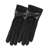 BOW SUEDE GLOVES TOUCHSCREEN WARM WINTER DESIGN_CWMM2883