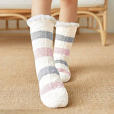 THICKENED TWISTED STRIPED PLUSH INDOOR SLIPPERS_CWMS0711
