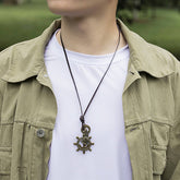 ADJUSTABLE VINTAGE RUDDER COWHIDE NECKLACE_CWMM4600