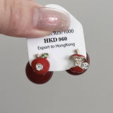 RETRO RED SMALL APPLE EARRINGS_CWAJE1309