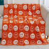 SMILING FACE KNITTED JACQUARD BLANKET SOFA BLANKET_CWMM0323