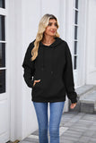 Solid-Color Hooded Loose Long-Sleeved Sweatshirt_Cwohol568