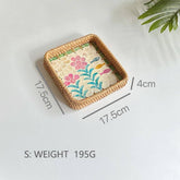 RATTAN COLORFUL SHELL CREATIVE HANDMADE FRUIT PLATE_CWMM4427