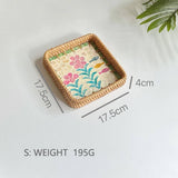 RATTAN COLORFUL SHELL CREATIVE HANDMADE FRUIT PLATE_CWMM4427