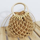 Women Round Straw Bag Rattan Beach Handbag_Cwab0826