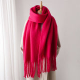 MOHAIR TASSEL SCARF FOR WINTER UNISEX LONG SHAWL_CWASC0965