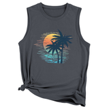 Trendy Loose Fit Coconut Tree Vest For Women