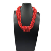 BOHEMIAN MULTI LAYER WOODEN BEAD KNOT NECKLACE_CWMM4735