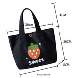 CUTE CANVAS LUNCH TOTE BAG FOR WOMEN SMALL_CWAB5665